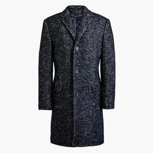 J Crew MensThompson Herringbone Wool Blend Overcoat Topcoat Blue Size 40 NWT